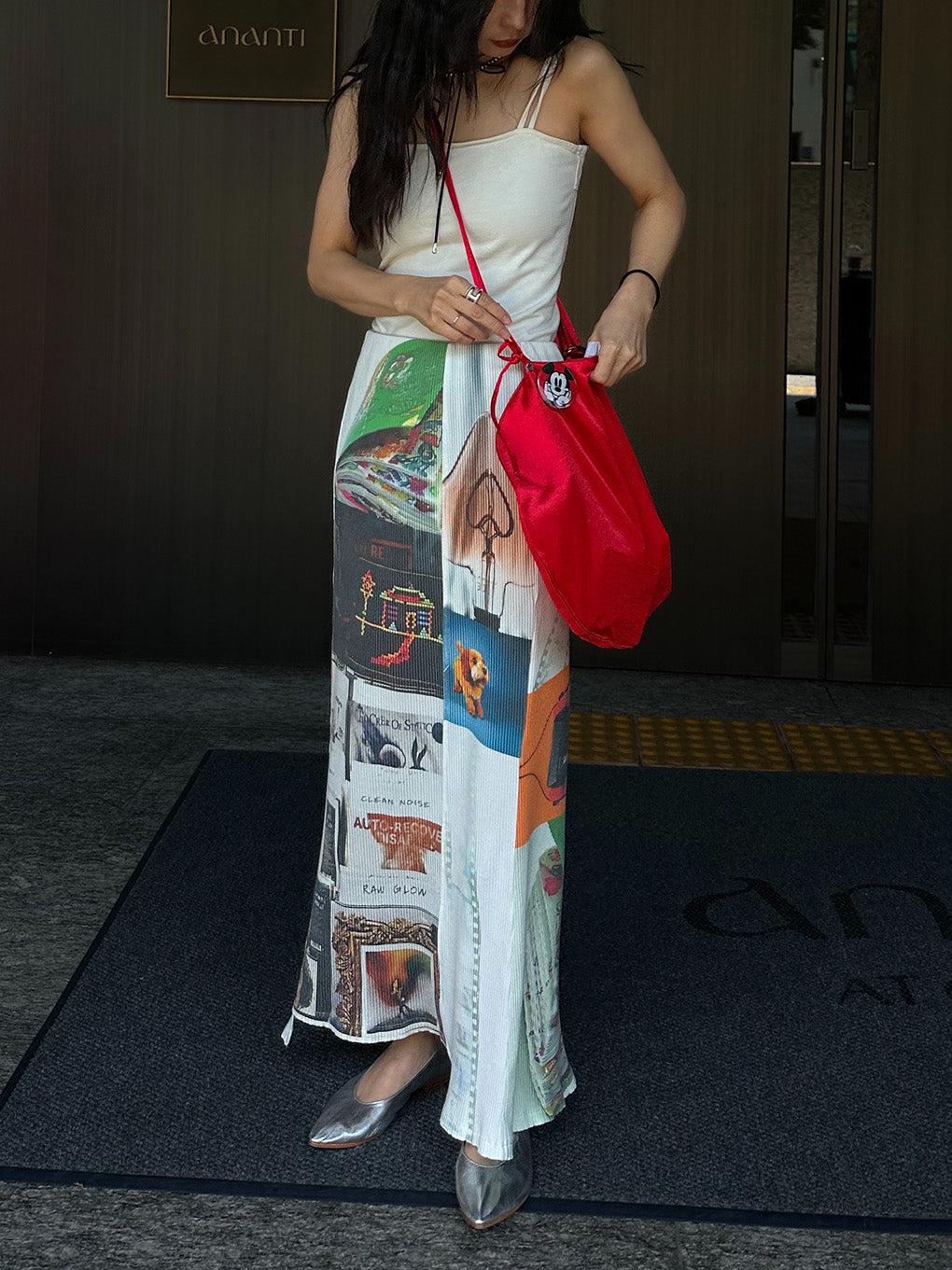 EMOTIONAL COLLAGE RIB SKIRT