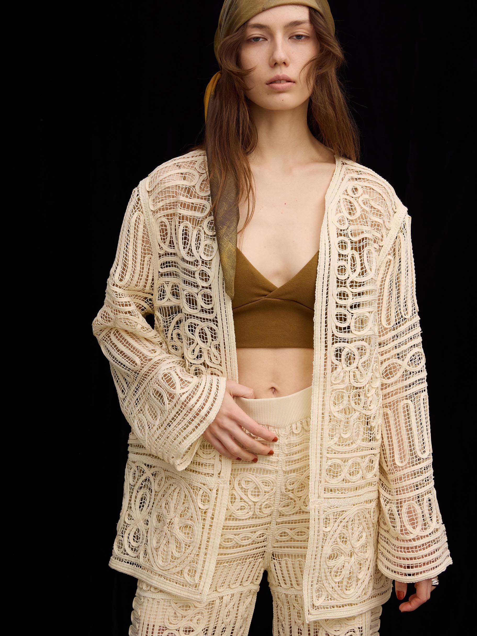 BATTEN LACE LIKE KNIT JACKET