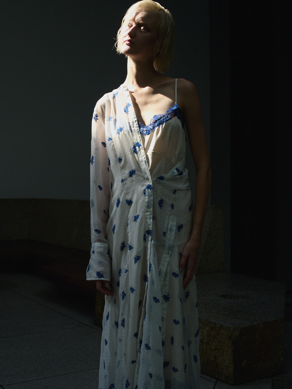 DOT FLOWER VEIL DRESS