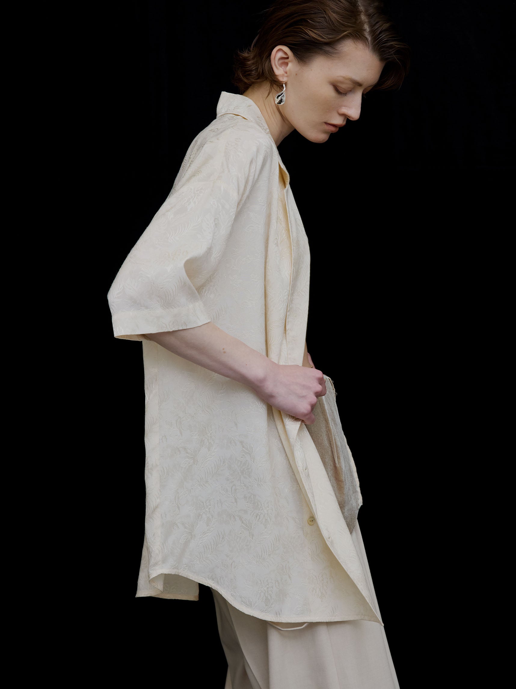 SUMMER JACQUARD OVER SHIRT JACKET