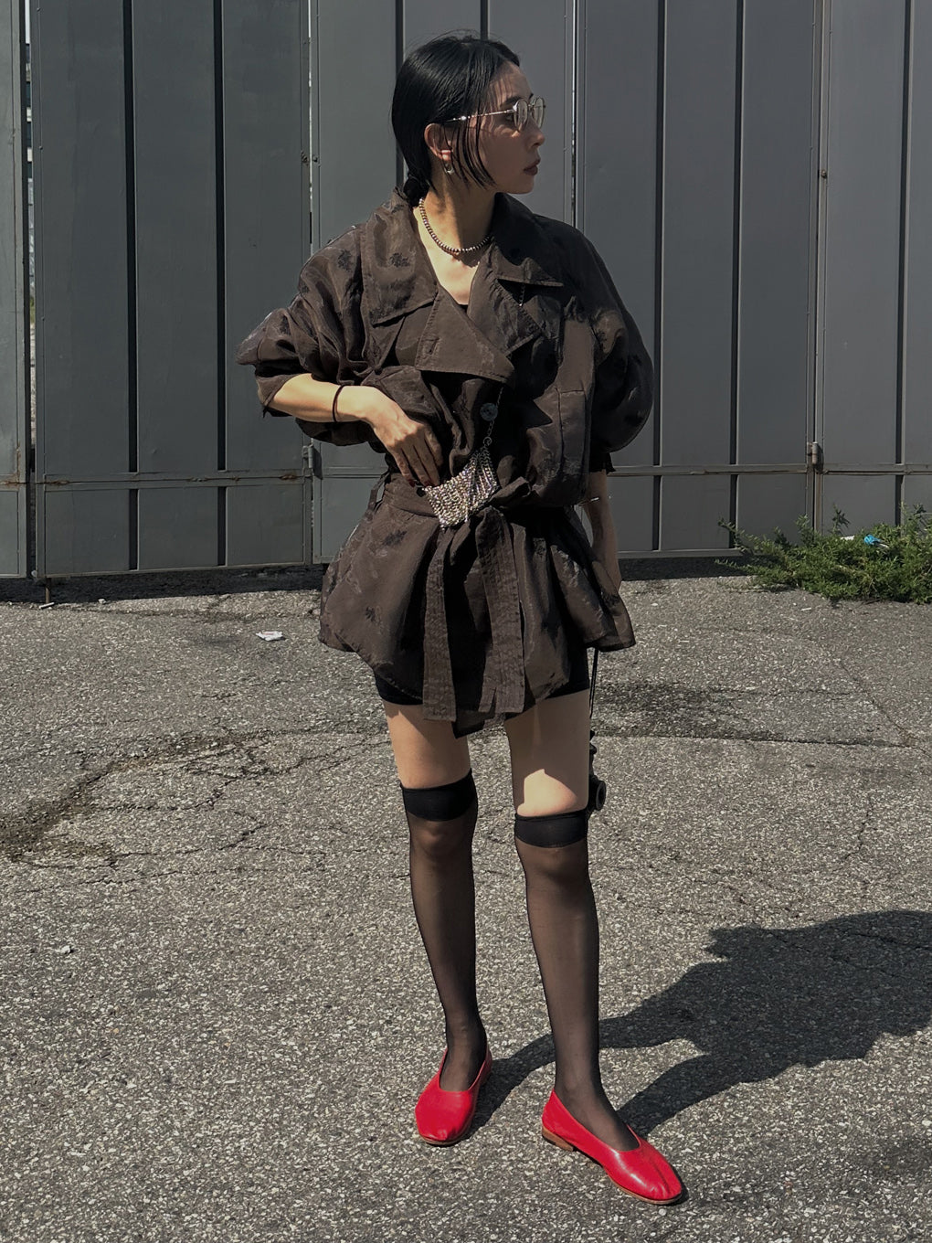 DOT FLOWER VEIL TRENCH