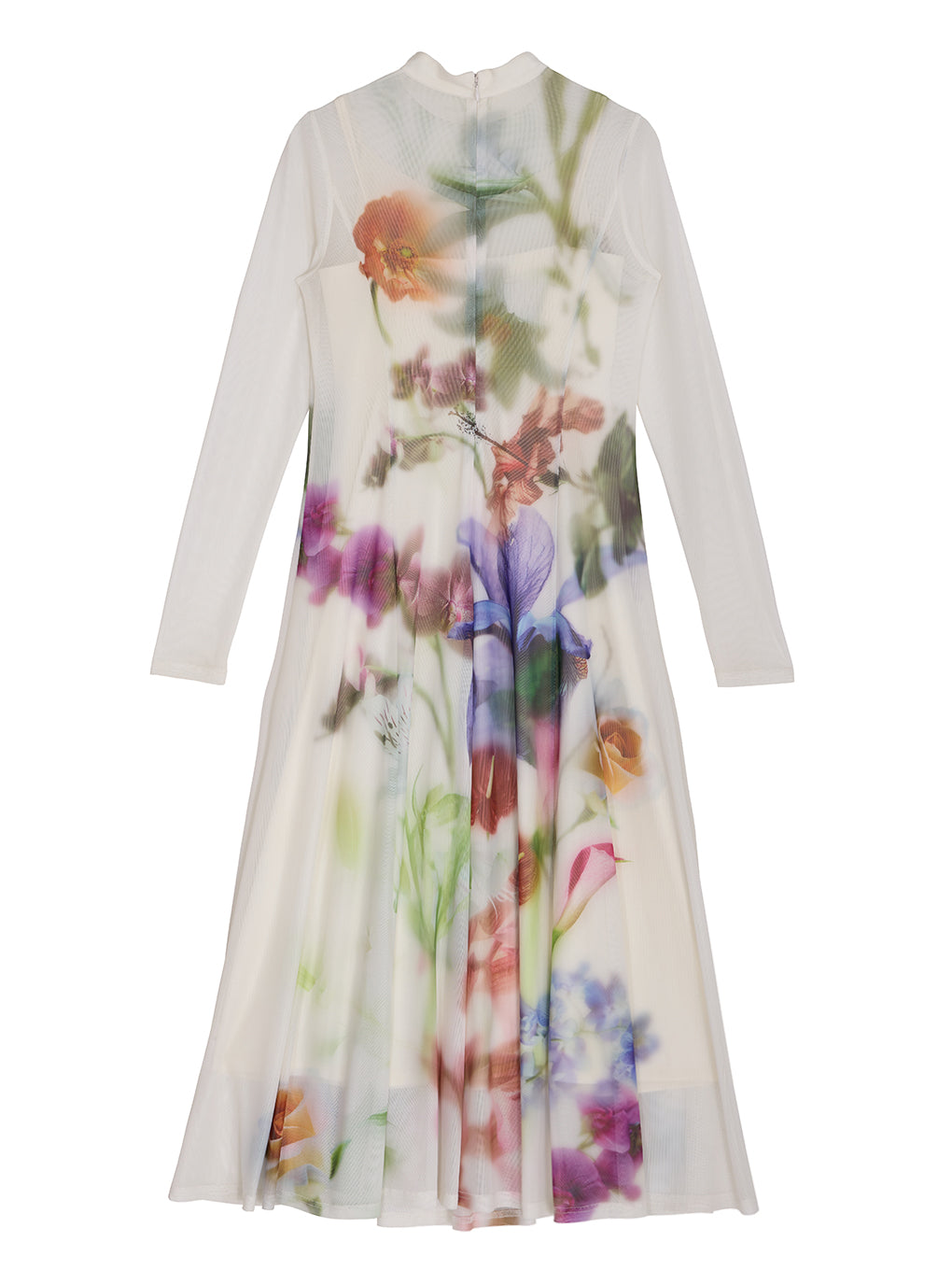 SMOKE FLOWER FLARE DRESS