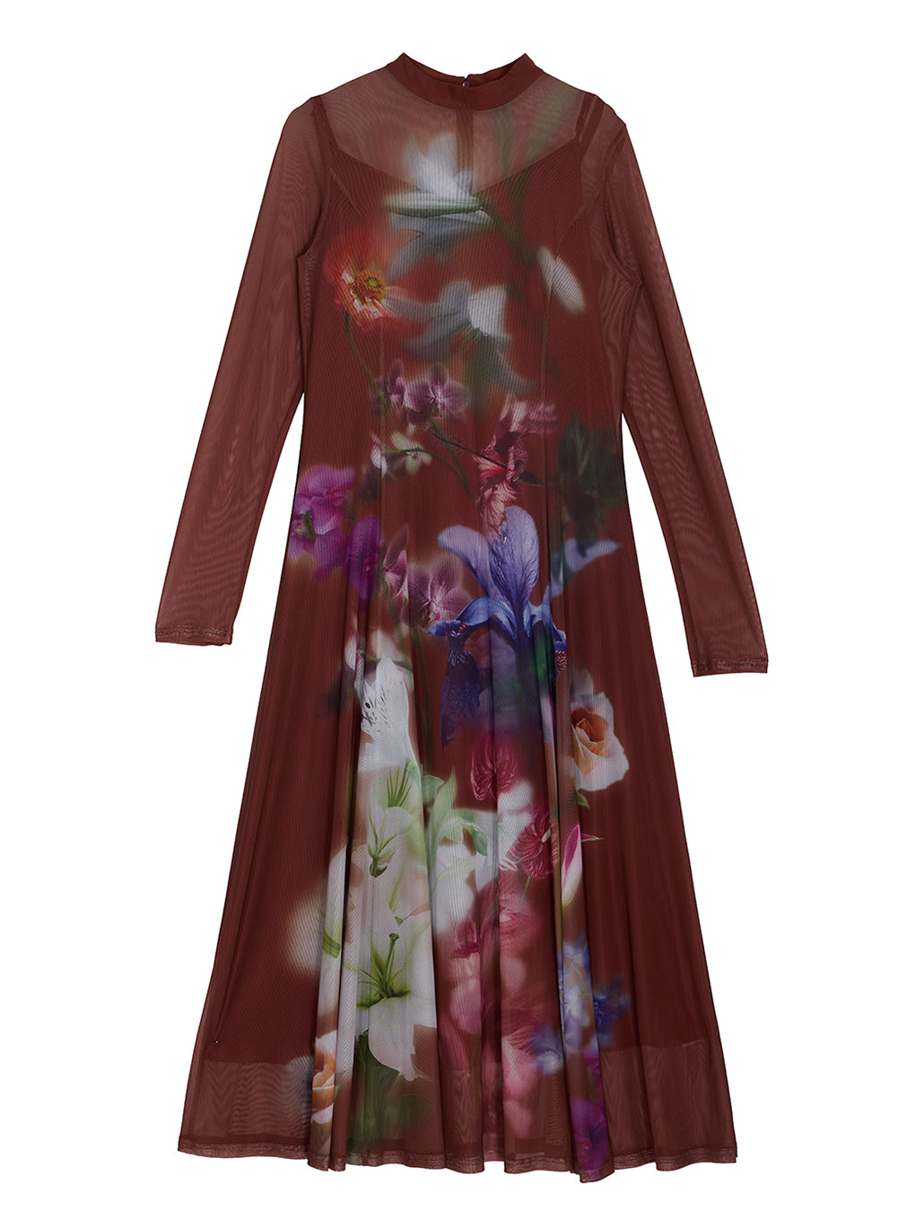 SMOKE FLOWER FLARE DRESS