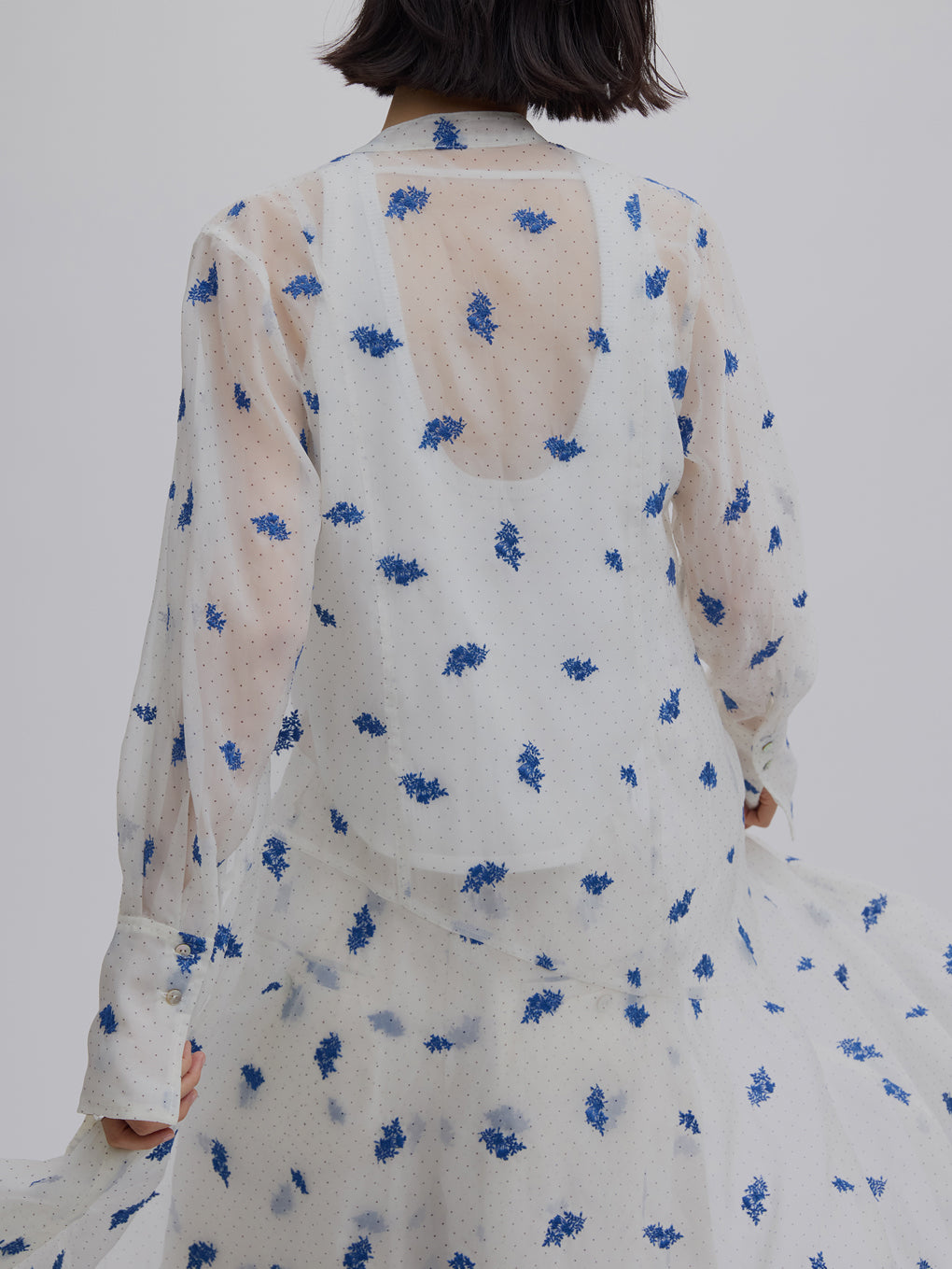 DOT FLOWER VEIL DRESS