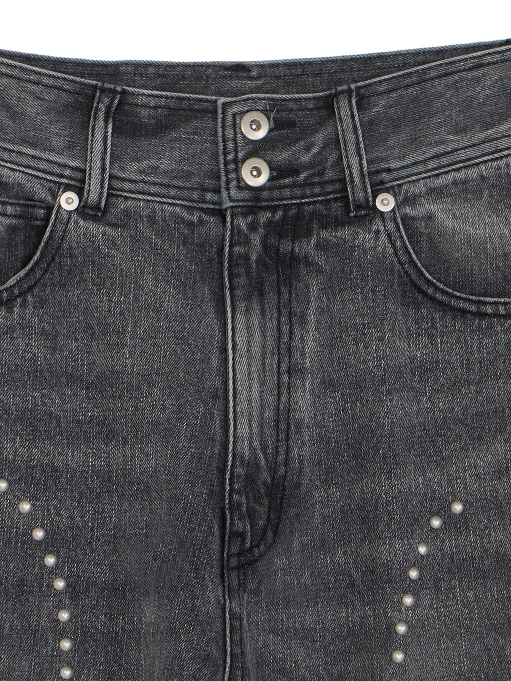 STUDS DETAIL STRAIGHT DENIM PANTS