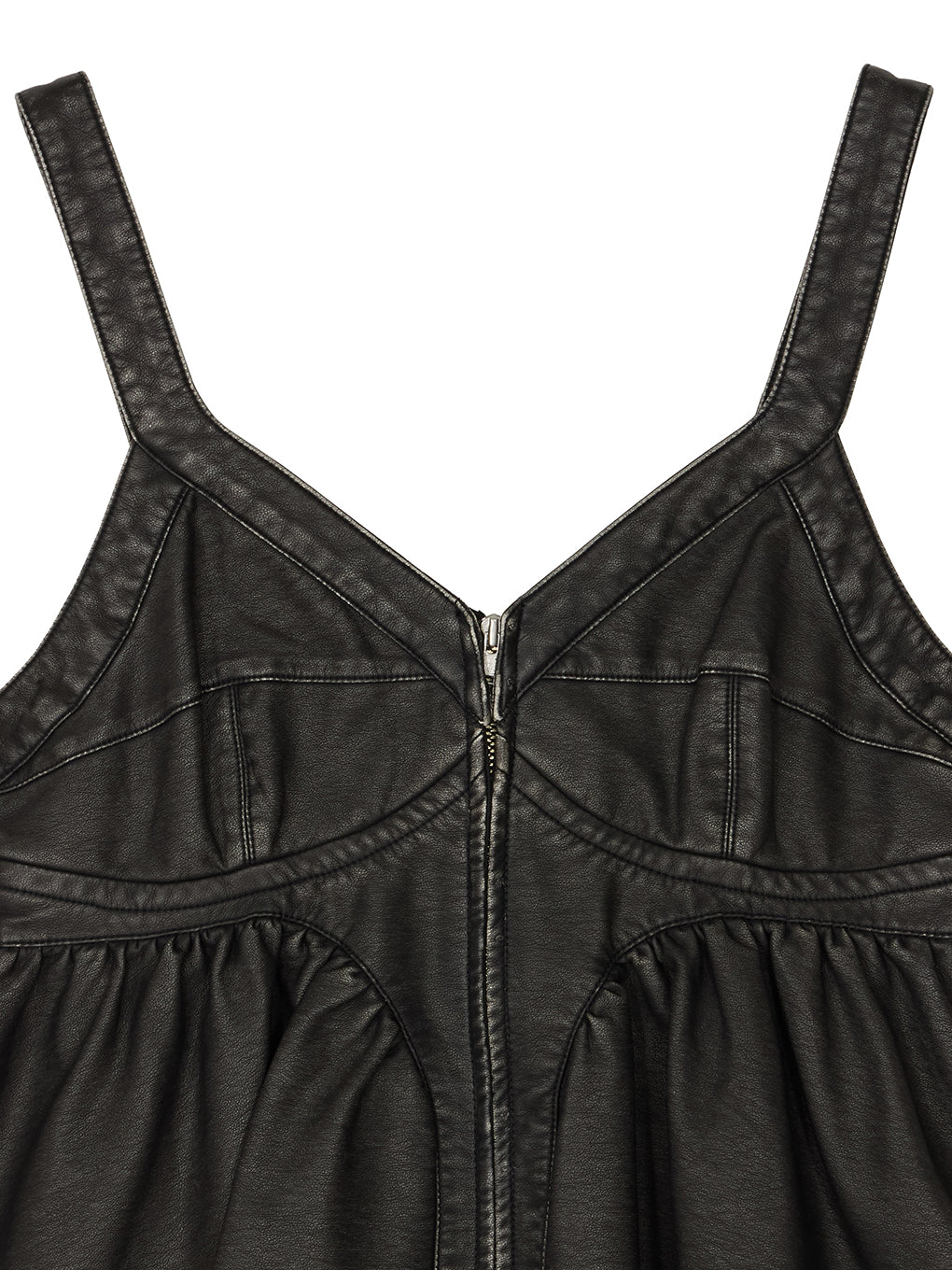 GRUNGE SYNTHETIC LEATHER PEPLUM BUSTIER