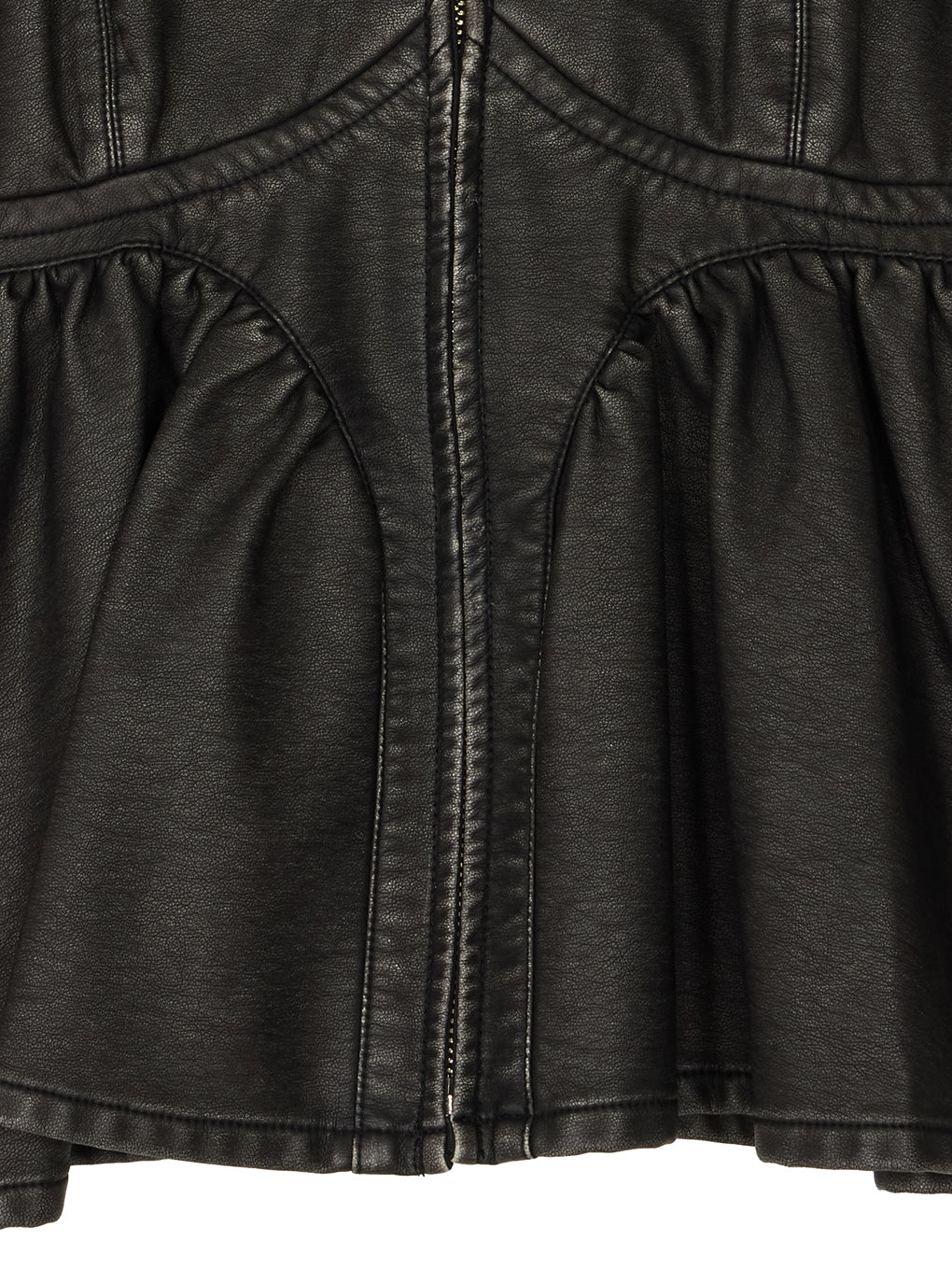 GRUNGE SYNTHETIC LEATHER PEPLUM BUSTIER