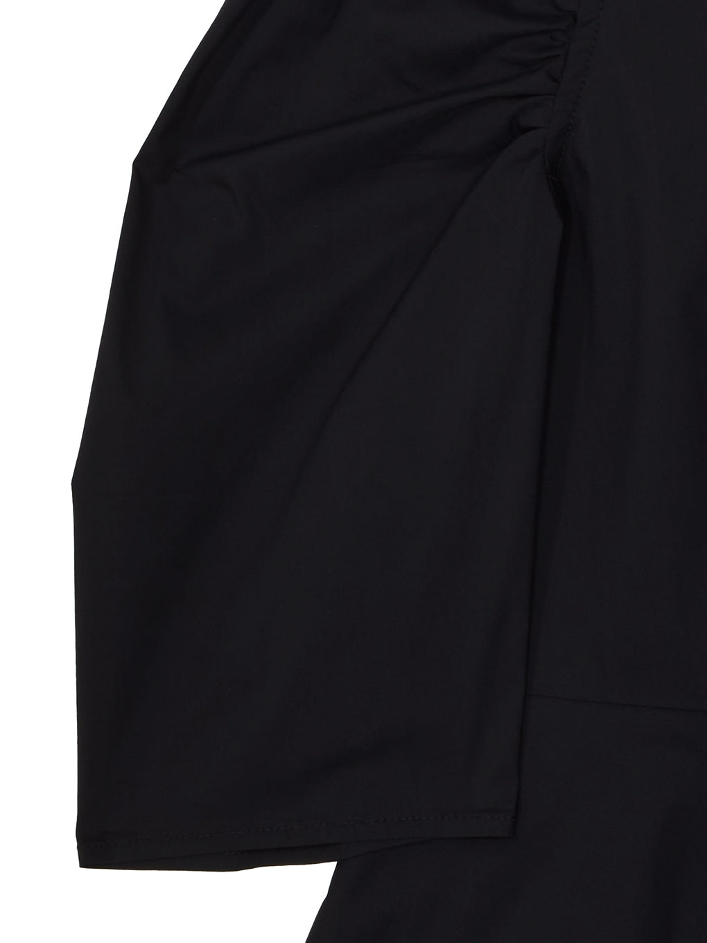 GATHERED PUFF SLEEVE PEPLUM BLOUSE