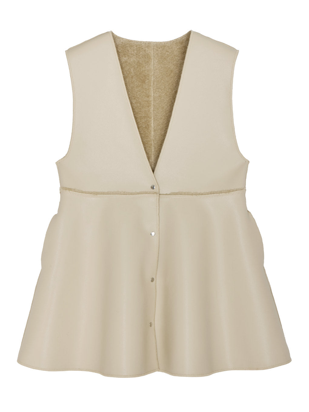 BOA V NECK REVERSIBLE PEPLUM VEST