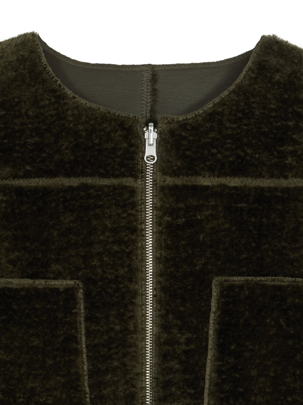BOA COLLARLESS REVERSIBLE SHORT JACKET