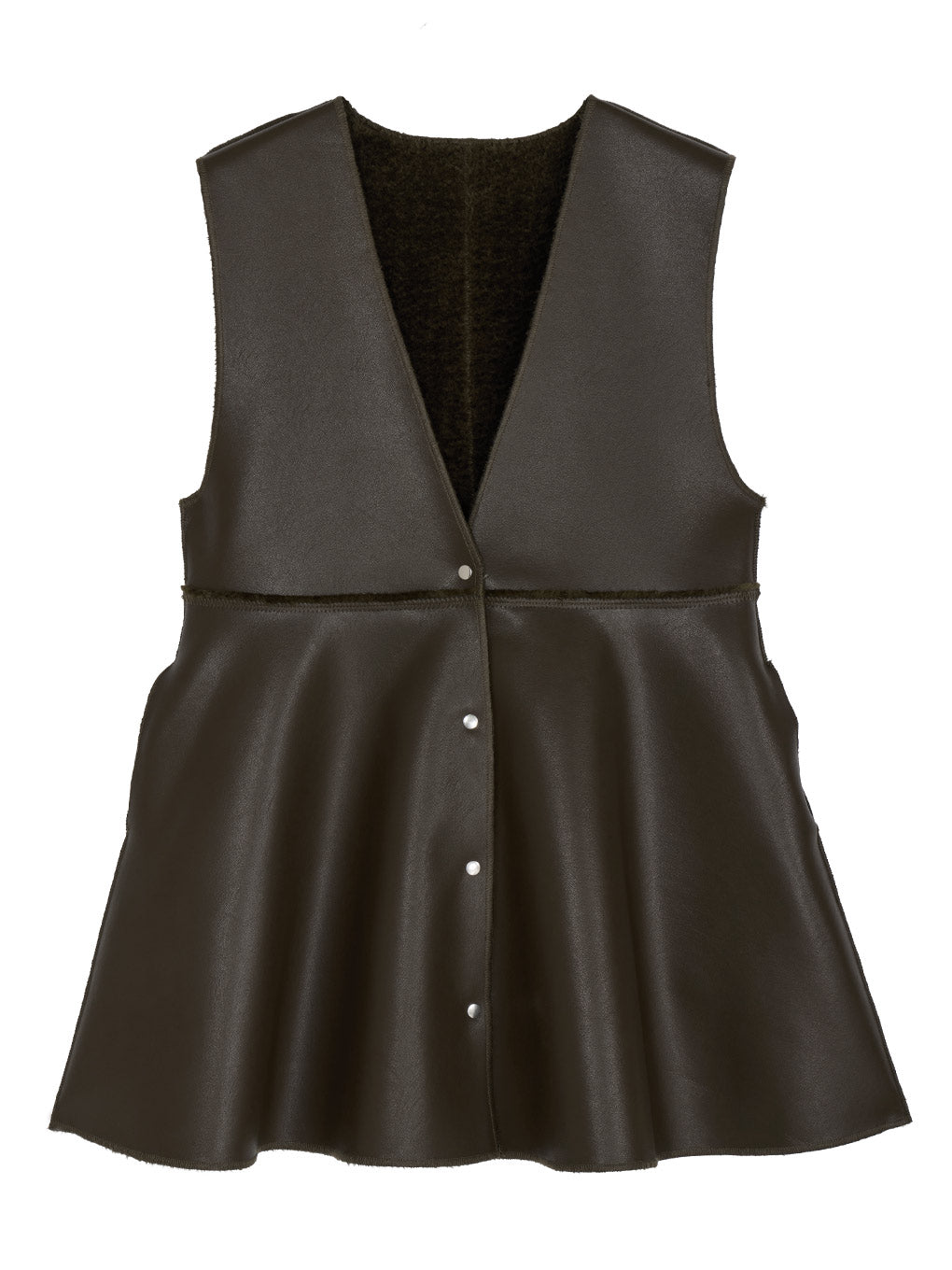 BOA V NECK REVERSIBLE PEPLUM VEST