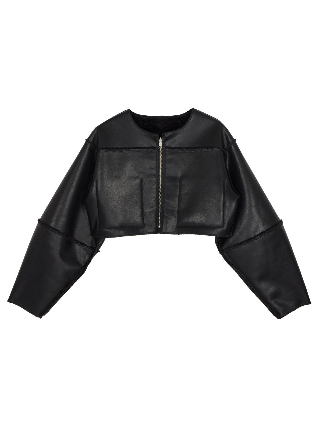 BOA COLLARLESS REVERSIBLE SHORT JACKET