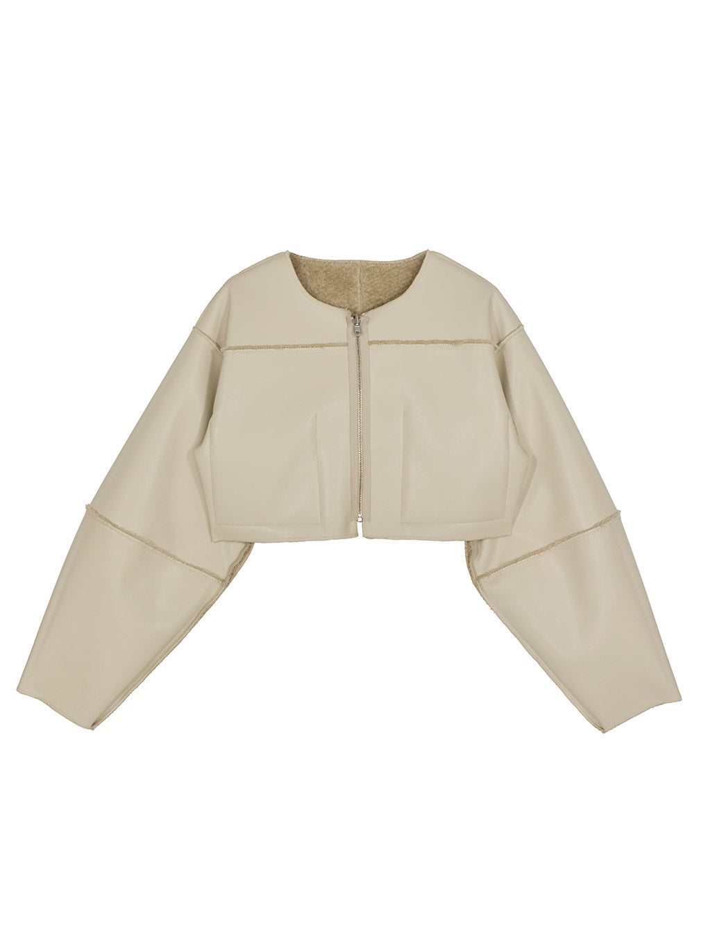 BOA COLLARLESS REVERSIBLE SHORT JACKET