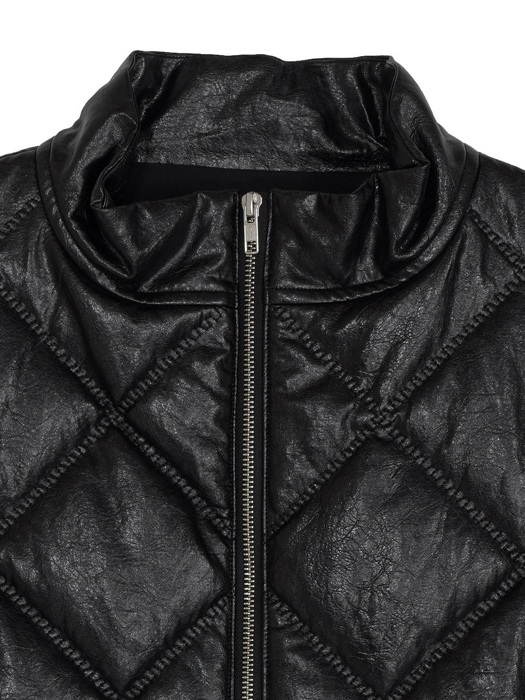 SYNTHETIC LEATHER QUILTING MINI VEST