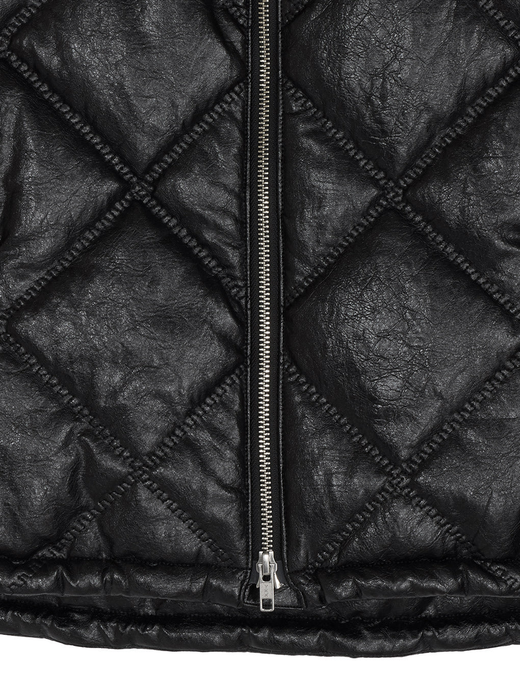 SYNTHETIC LEATHER QUILTING MINI VEST