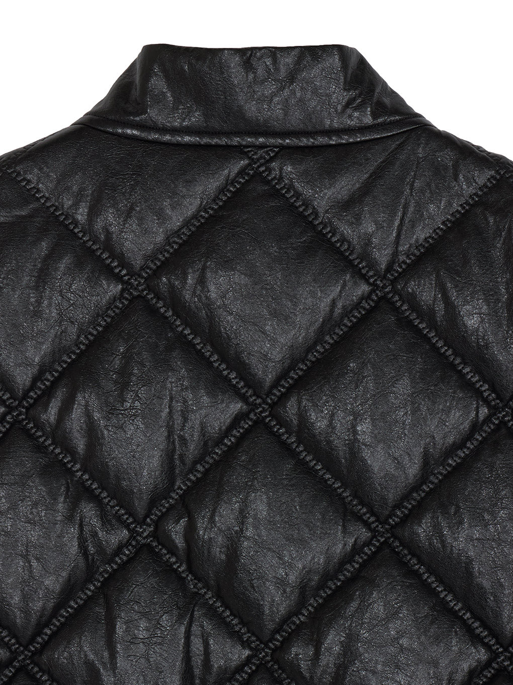 SYNTHETIC LEATHER QUILTING MINI VEST