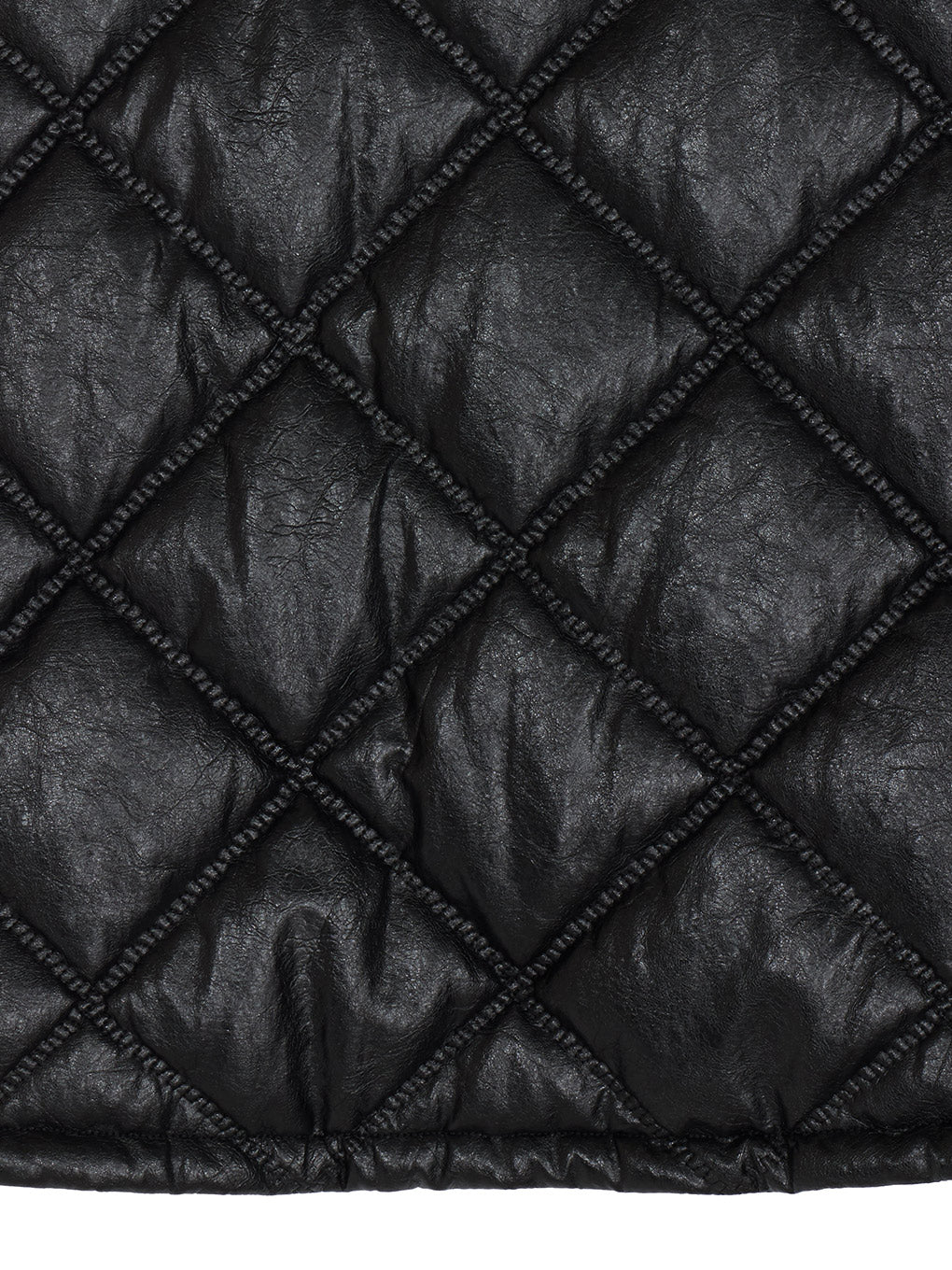 SYNTHETIC LEATHER QUILTING MINI VEST