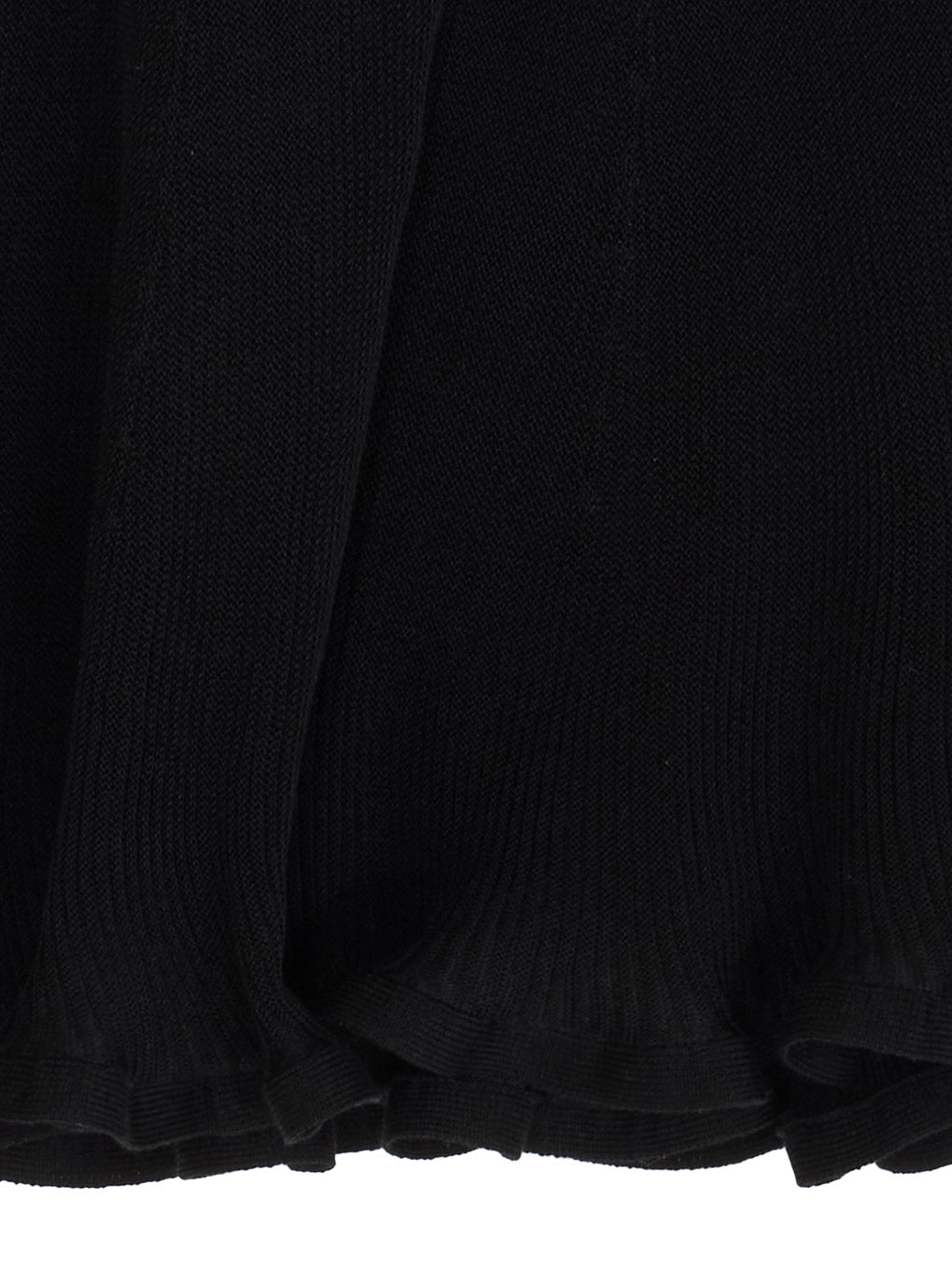 SHEER FRILL V NECK KNIT TOP