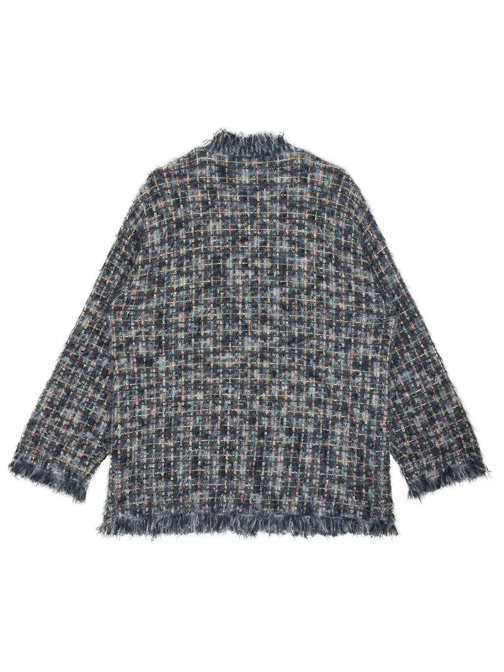 TWEED FRINGE KNIT CARDIGAN