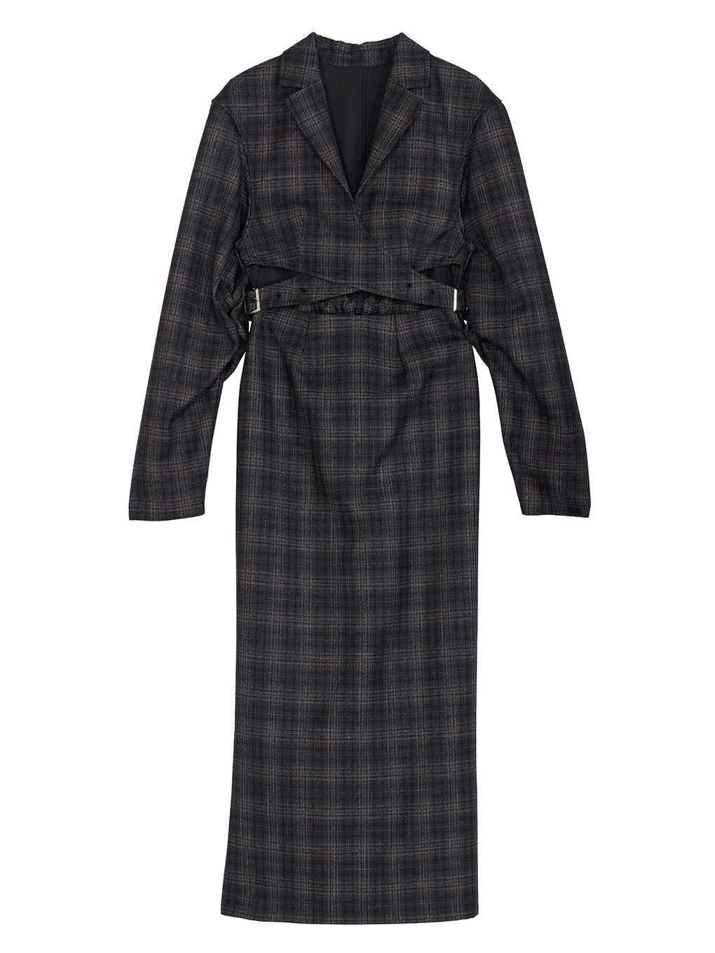 WAIST CROSS CHECK DRESS