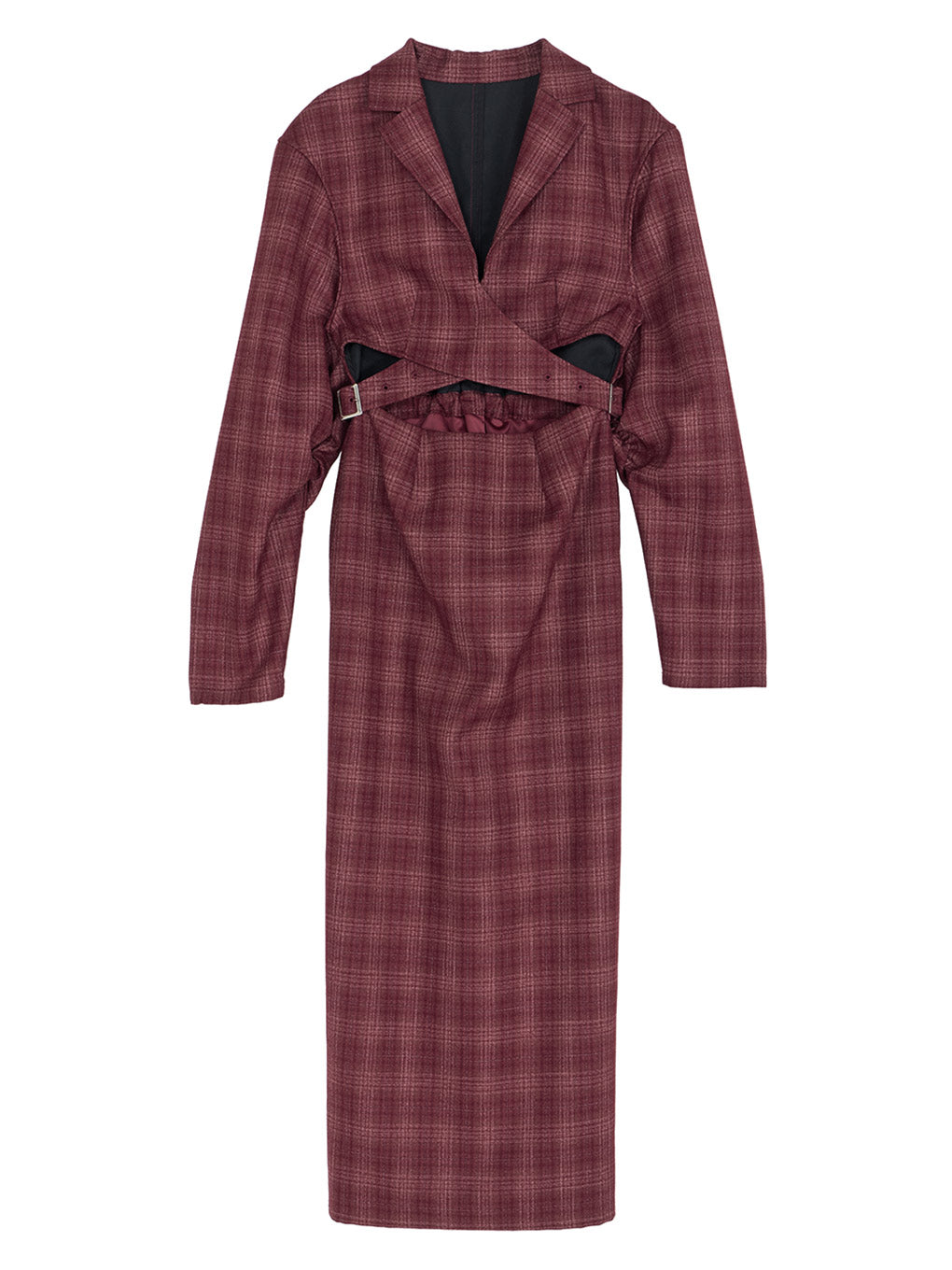 WAIST CROSS CHECK DRESS