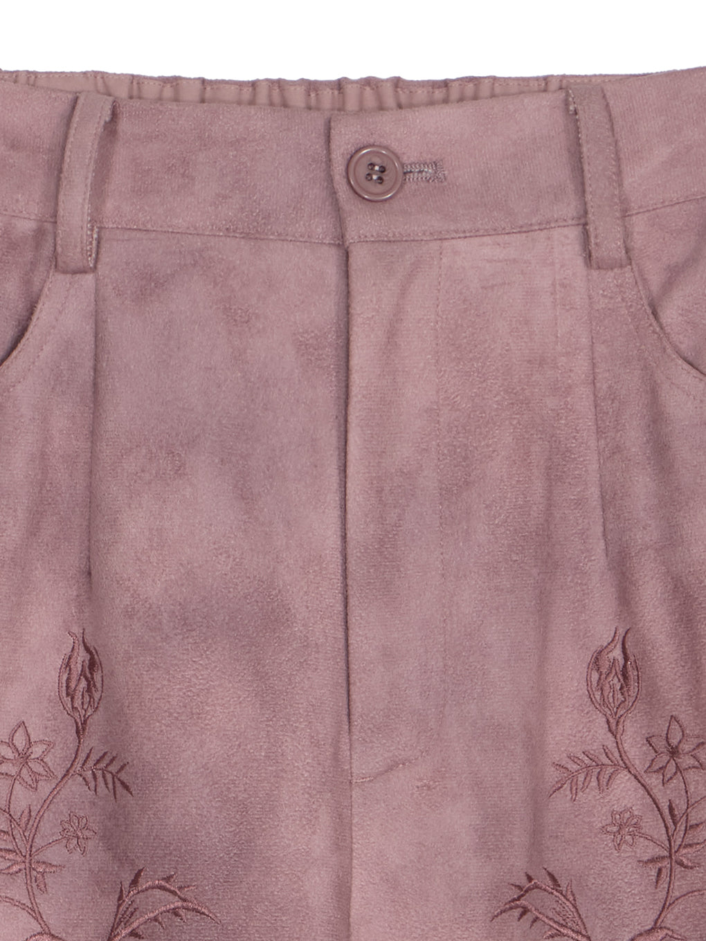 SYNTHETIC SUEDE EMBROIDERY PANTS