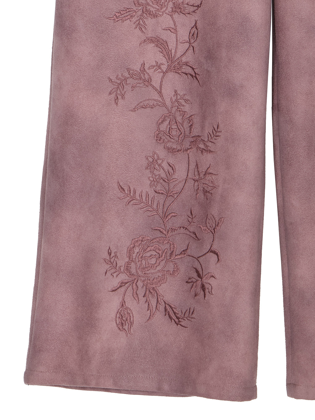 SYNTHETIC SUEDE EMBROIDERY PANTS
