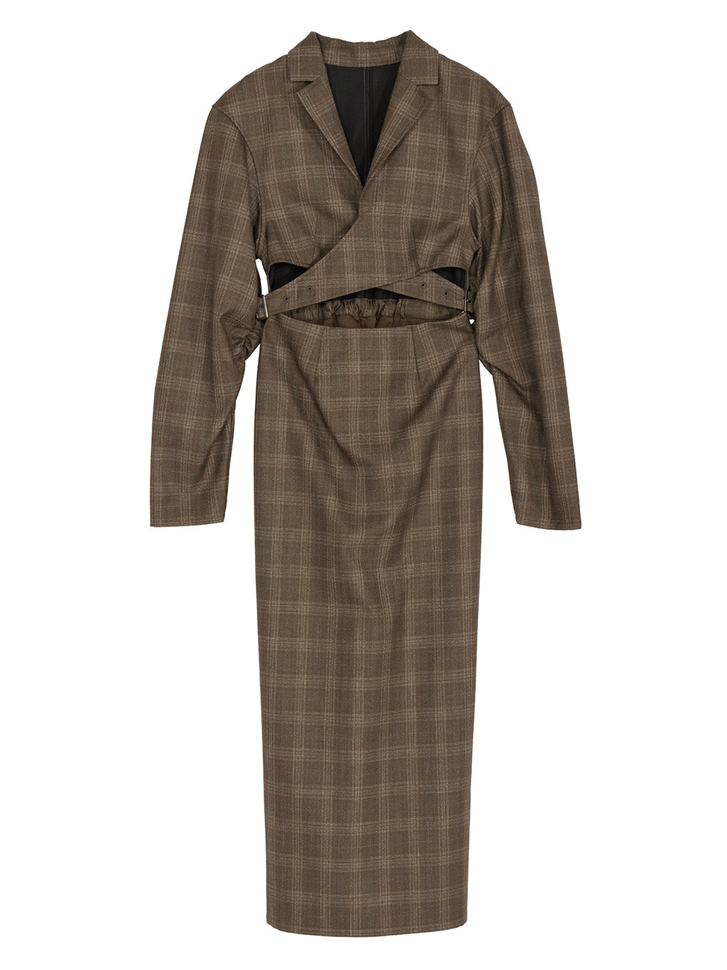 WAIST CROSS CHECK DRESS