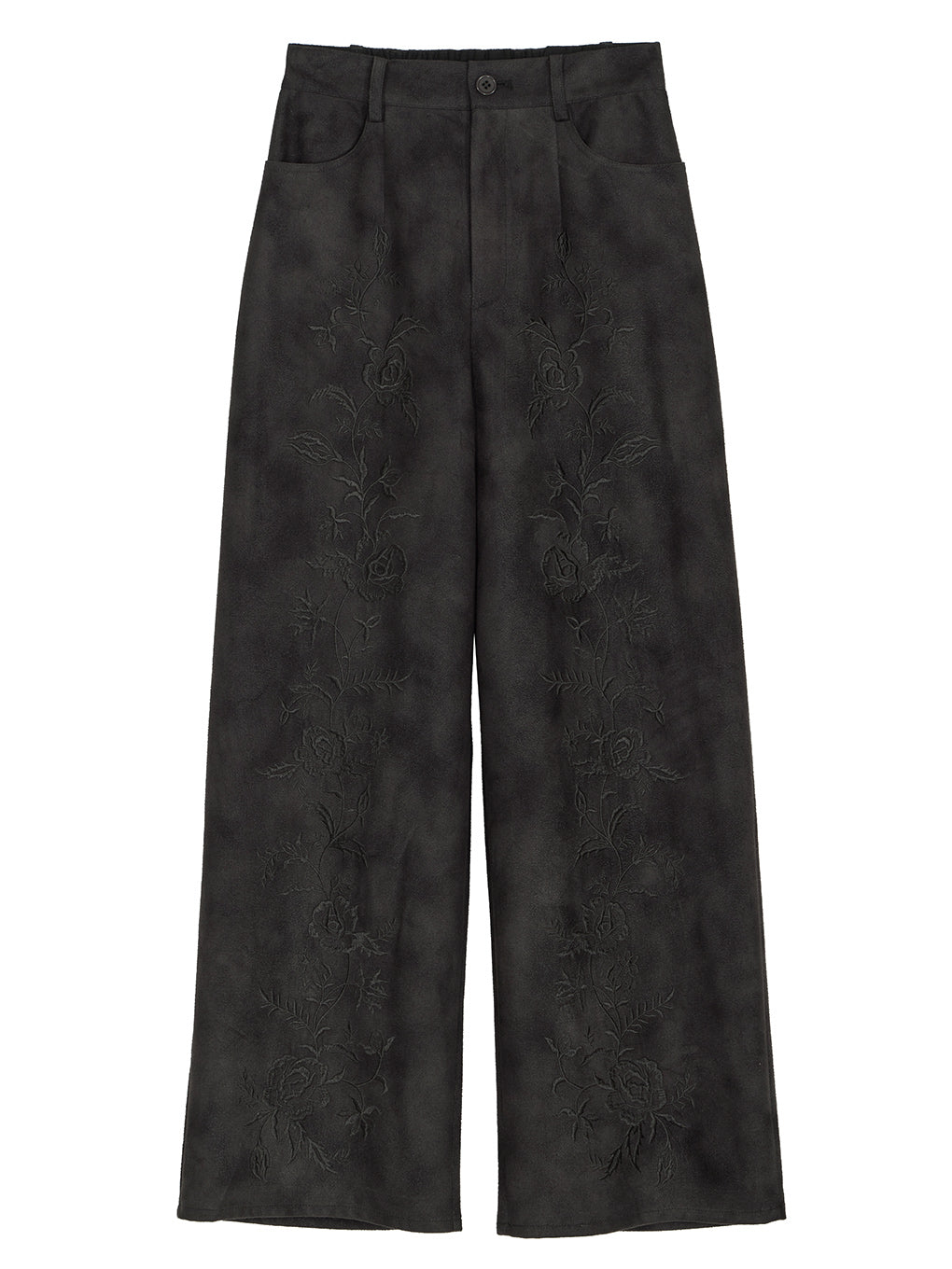 SYNTHETIC SUEDE EMBROIDERY PANTS