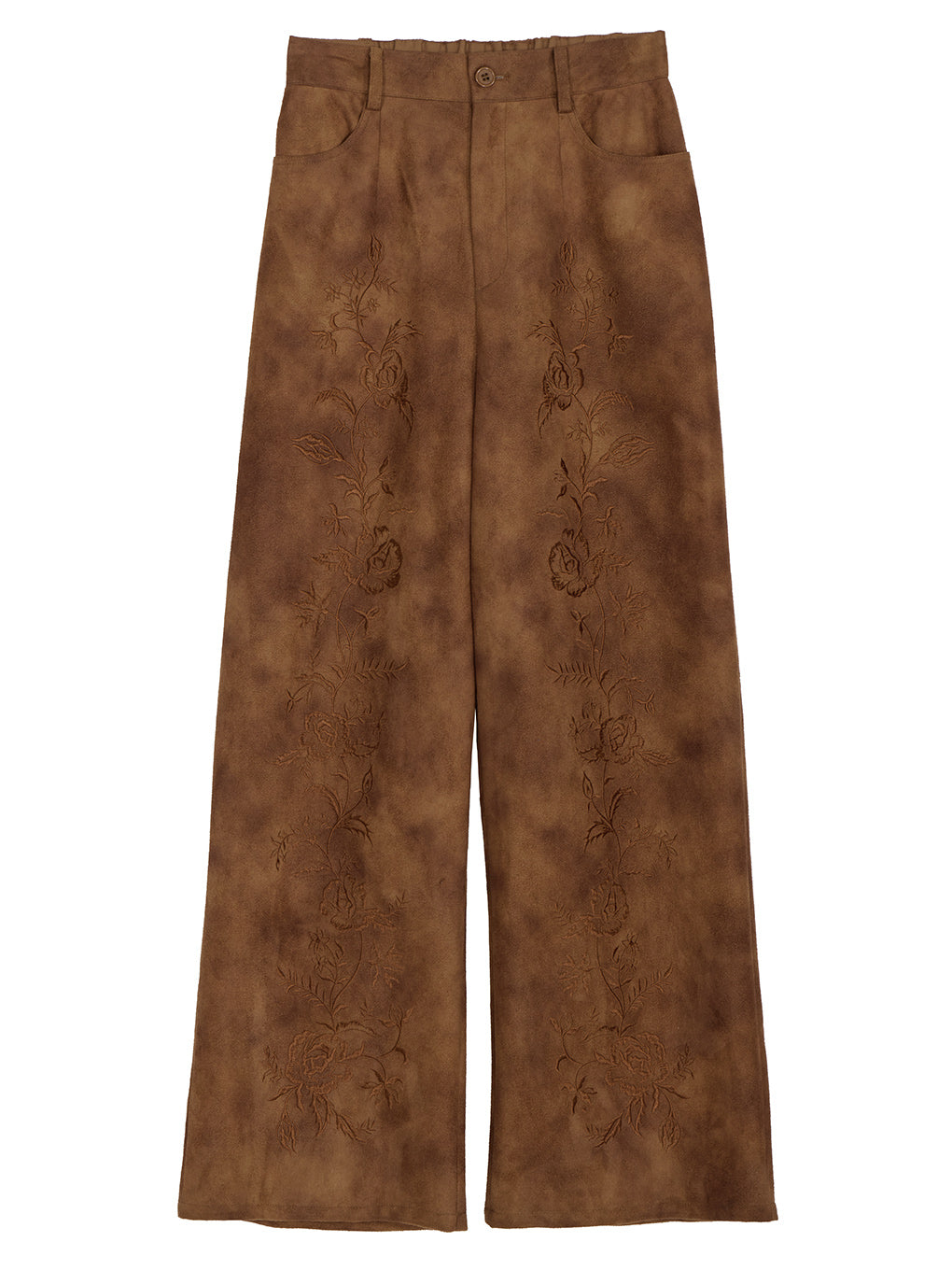 SYNTHETIC SUEDE EMBROIDERY PANTS