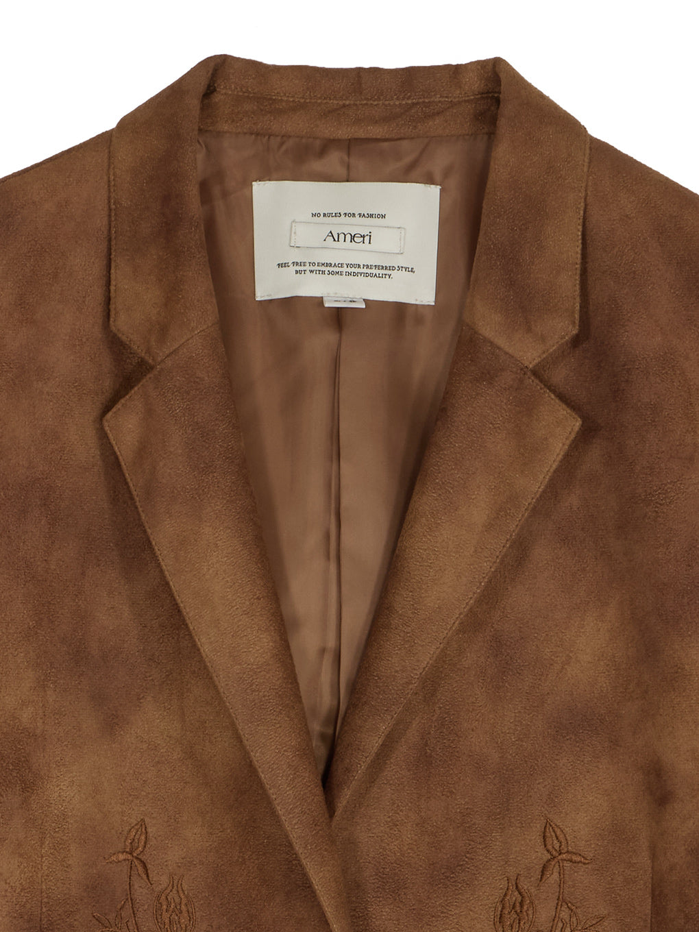 SYNTHETIC SUEDE EMBROIDERY JACKET