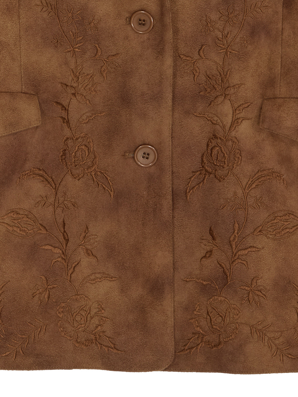 SYNTHETIC SUEDE EMBROIDERY JACKET