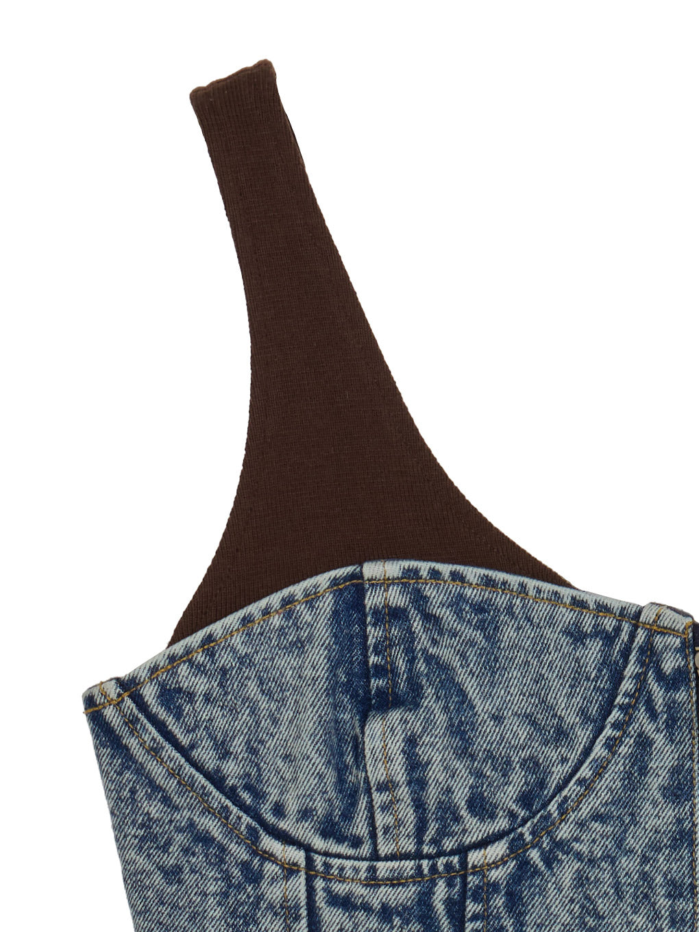 RIB MIX DENIM BUSTIER