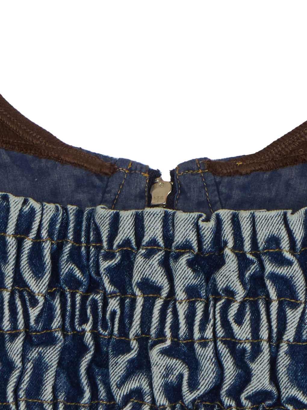 RIB MIX DENIM BUSTIER