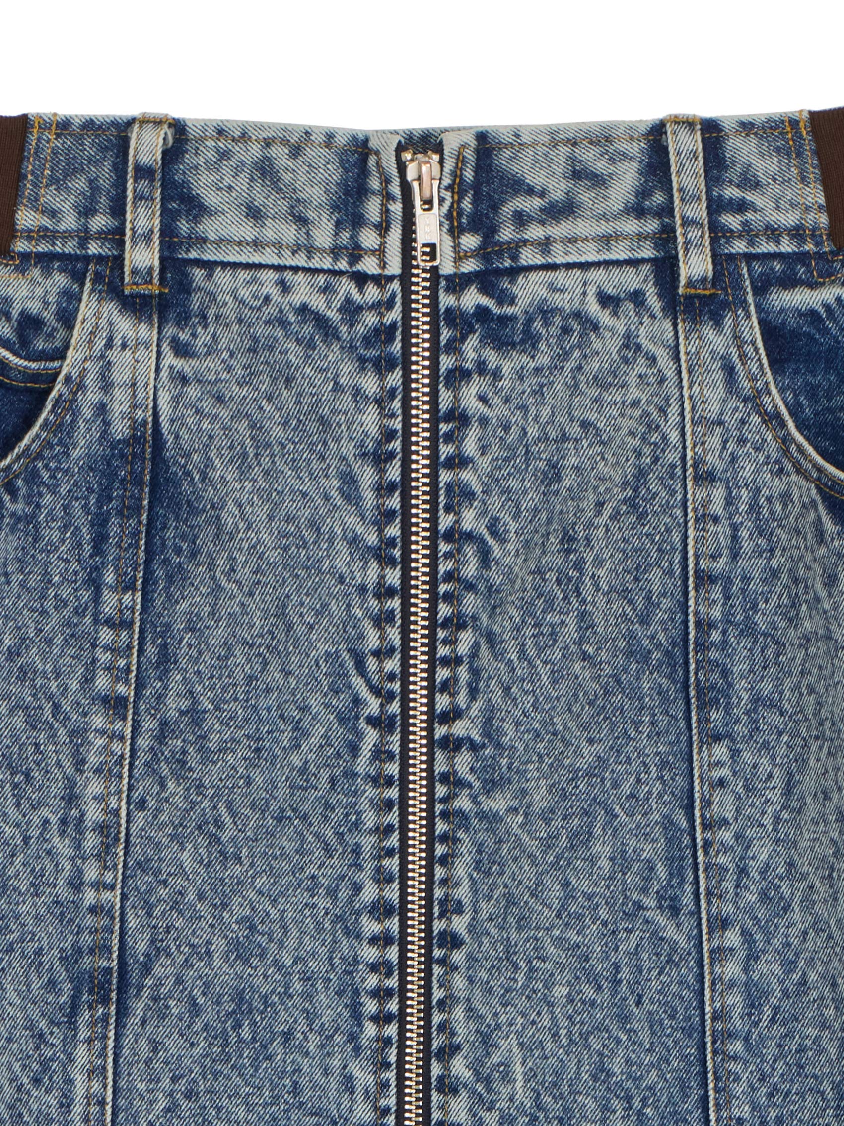 RIB MIX DENIM SKIRT