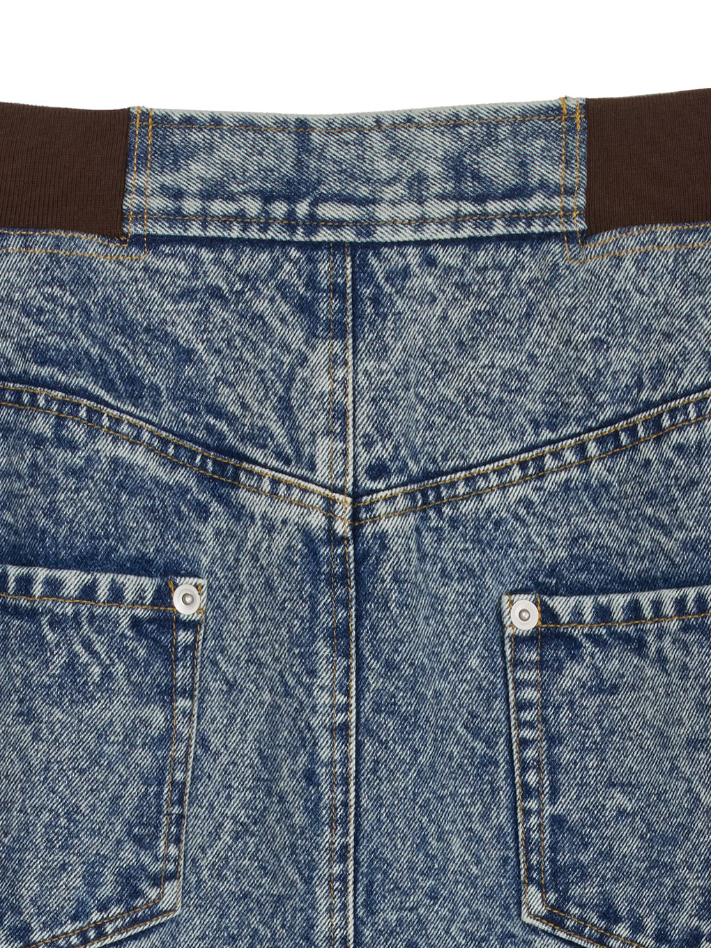 RIB MIX DENIM SKIRT
