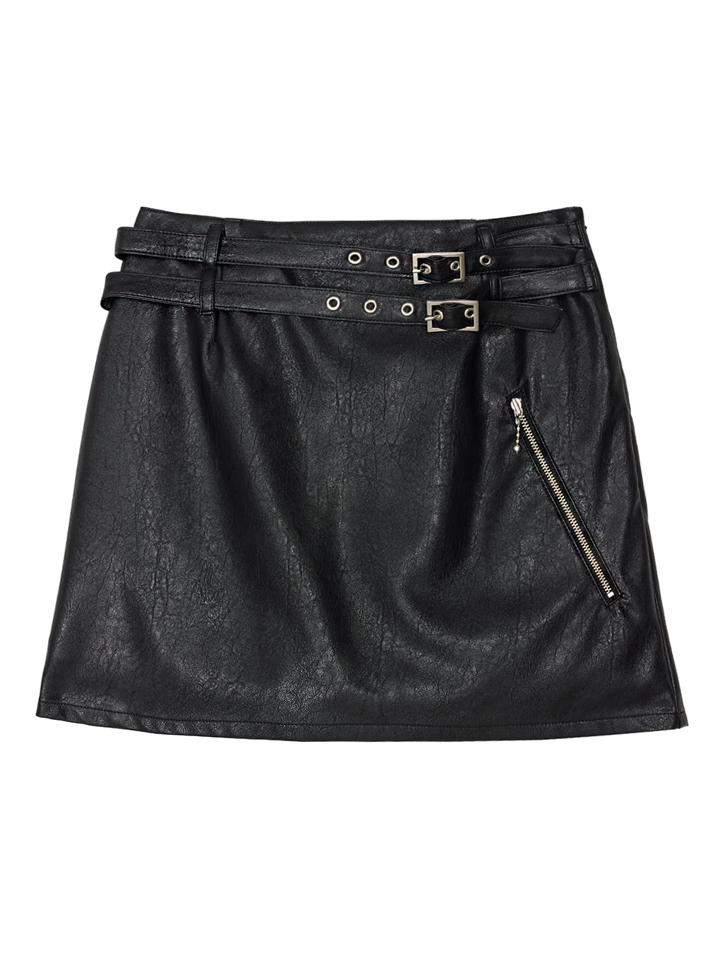 SYNTHETIC LEATHER MINI SKIRT