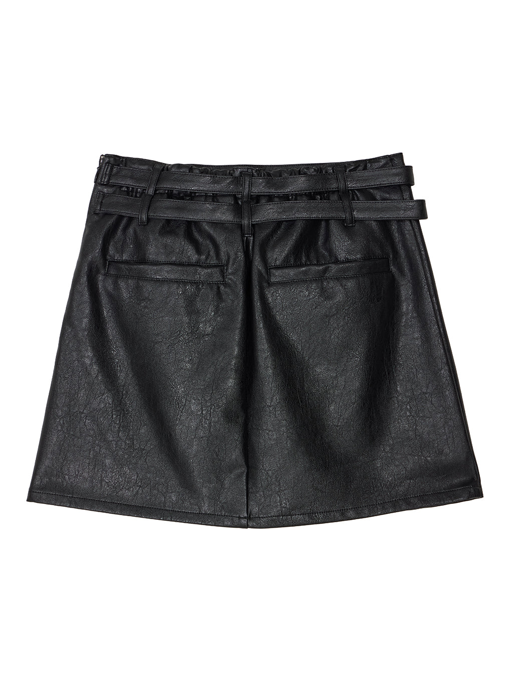 SYNTHETIC LEATHER MINI SKIRT