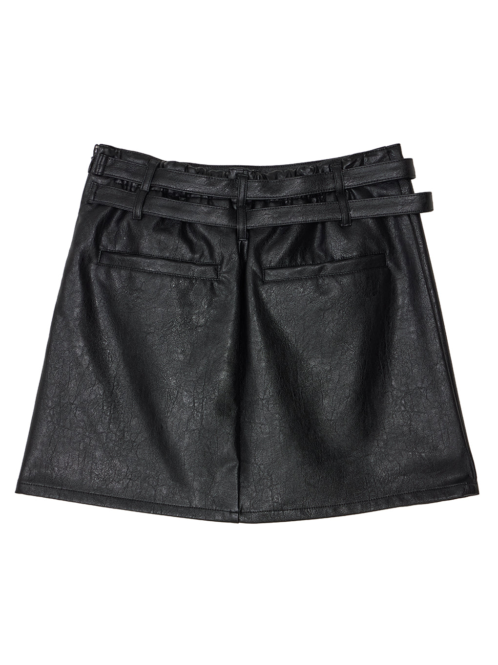 SYNTHETIC LEATHER MINI SKIRT