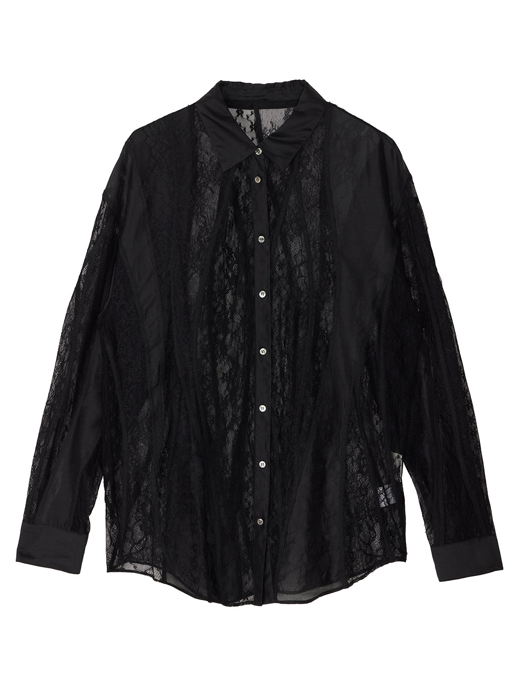 LACE WAVE PATCHWORK SHIRT