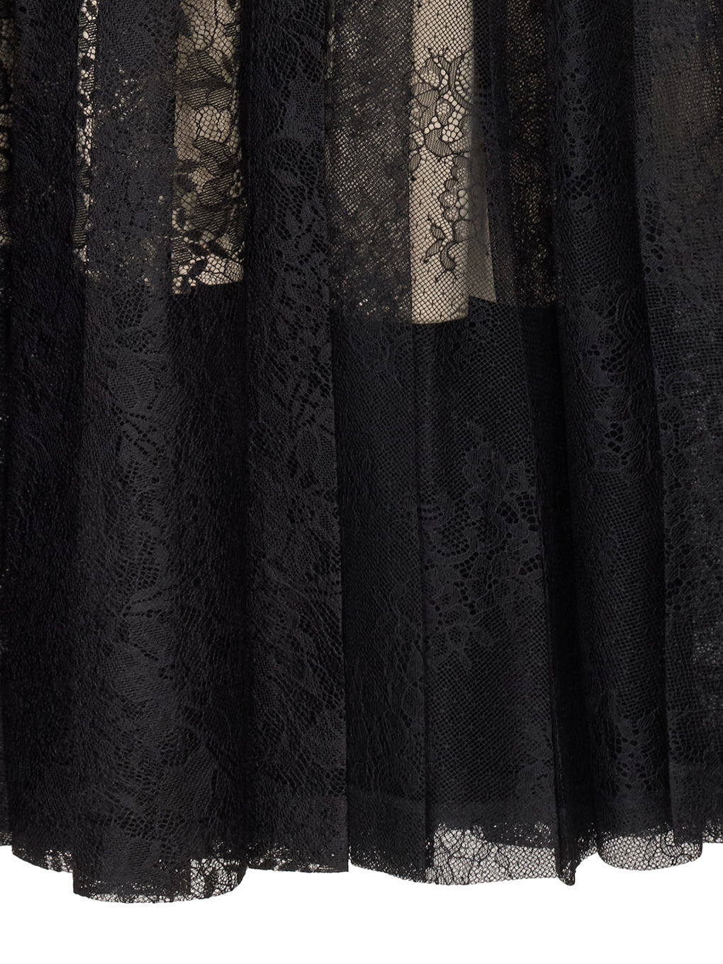 LAYERED LACE PLEATS SKIRT