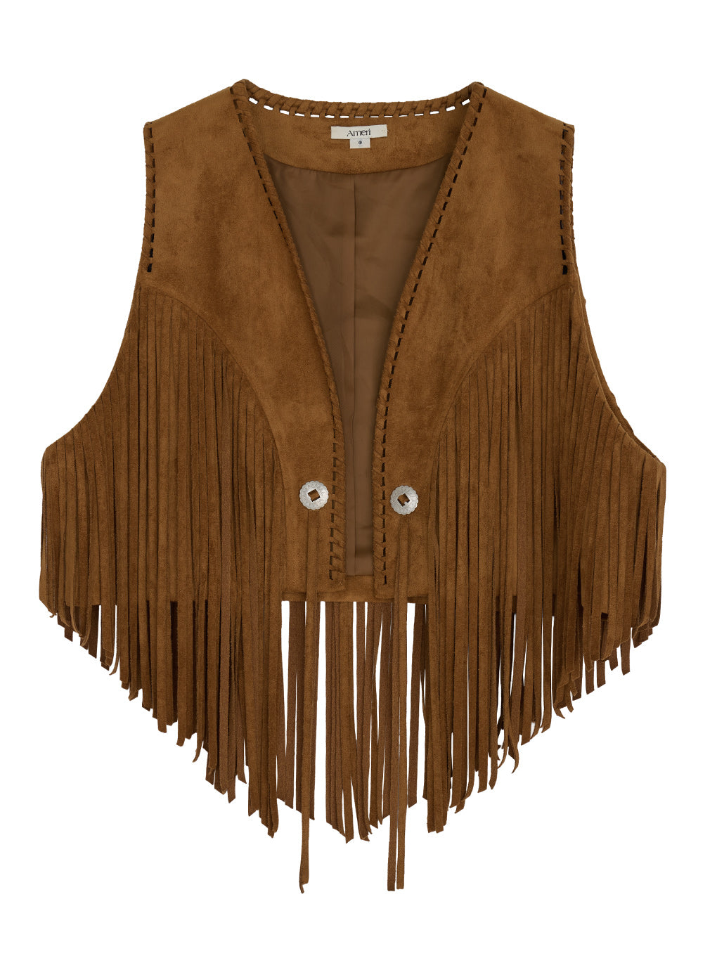 WESTERN FRINGE SYNTHETIC SUEDE VEST