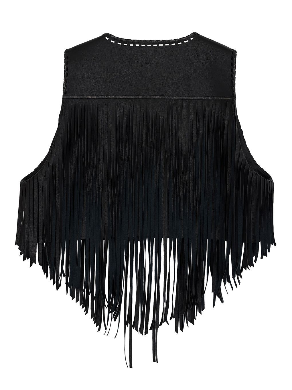 WESTERN FRINGE SYNTHETIC LEATHER VEST