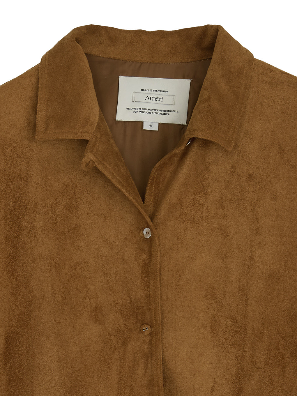 PINTUCK SYNTHETIC SUEDE SHIRT