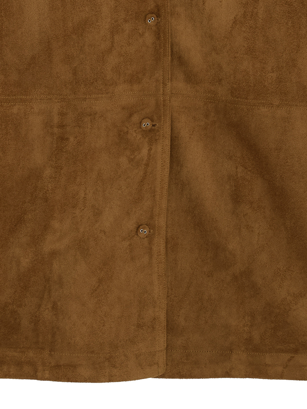 PINTUCK SYNTHETIC SUEDE SHIRT