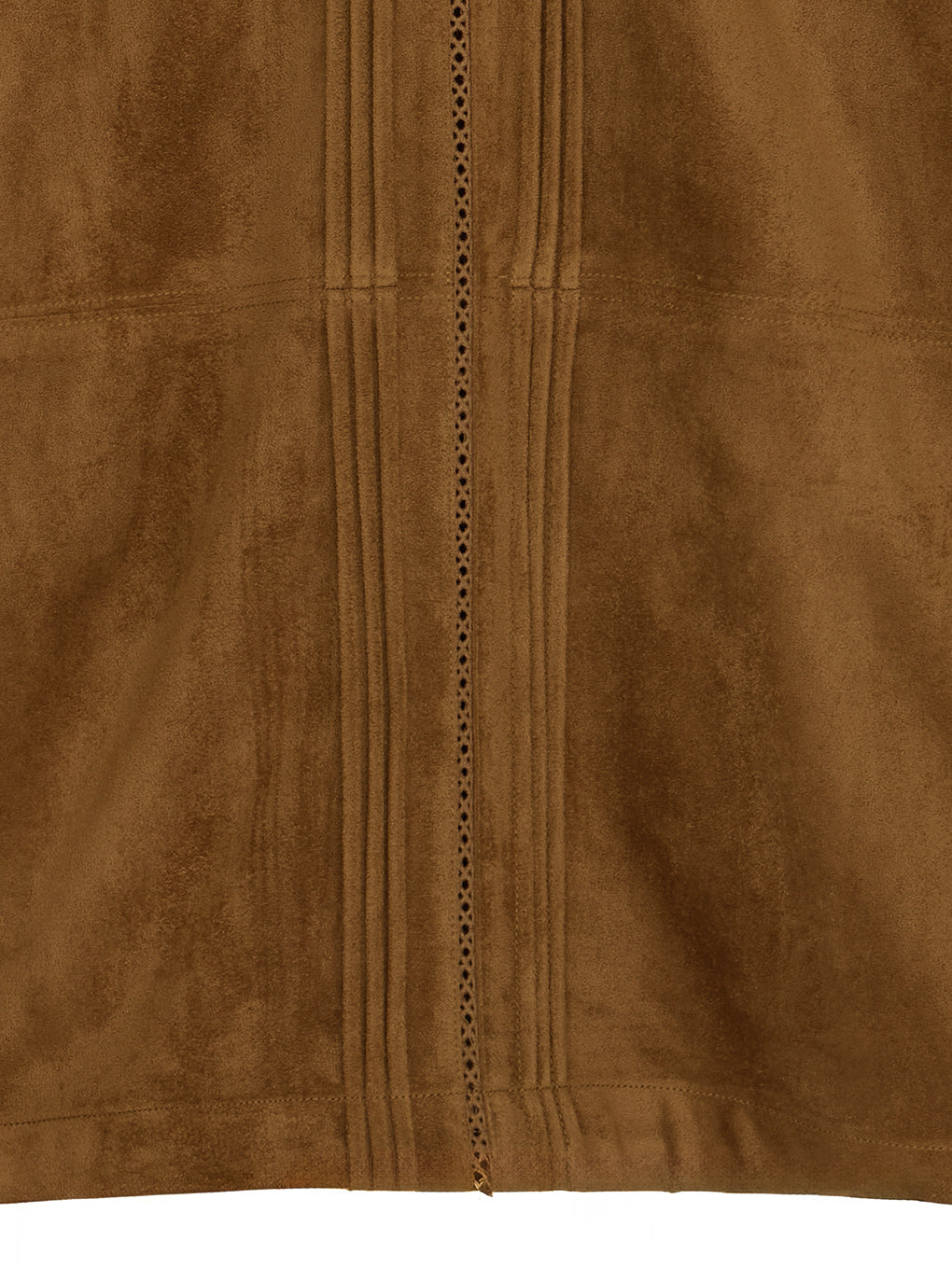 PINTUCK SYNTHETIC SUEDE SHIRT