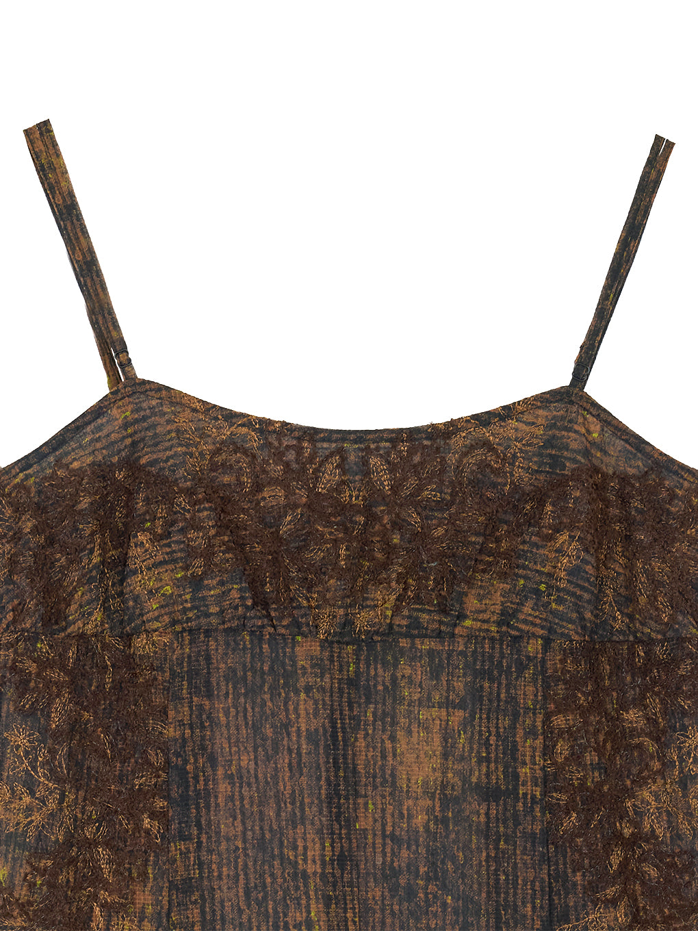 VINTAGE CHECK EMBROIDERY LONG CAMISOLE