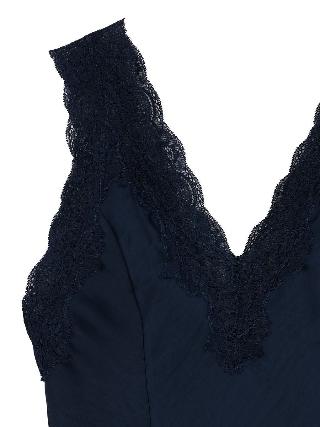 LACY SATIN TUNIC LAYERED TOP