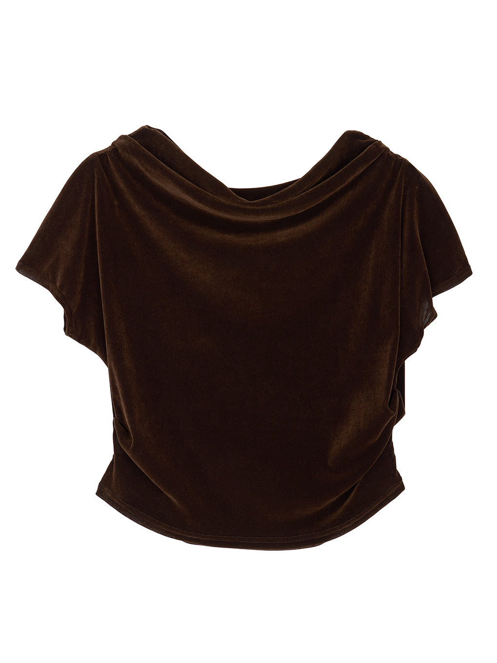 2WAY DRAPE VELOUR TOP