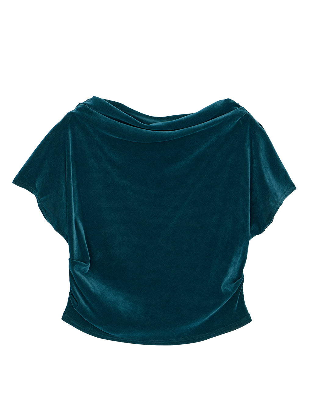 2WAY DRAPE VELOUR TOP